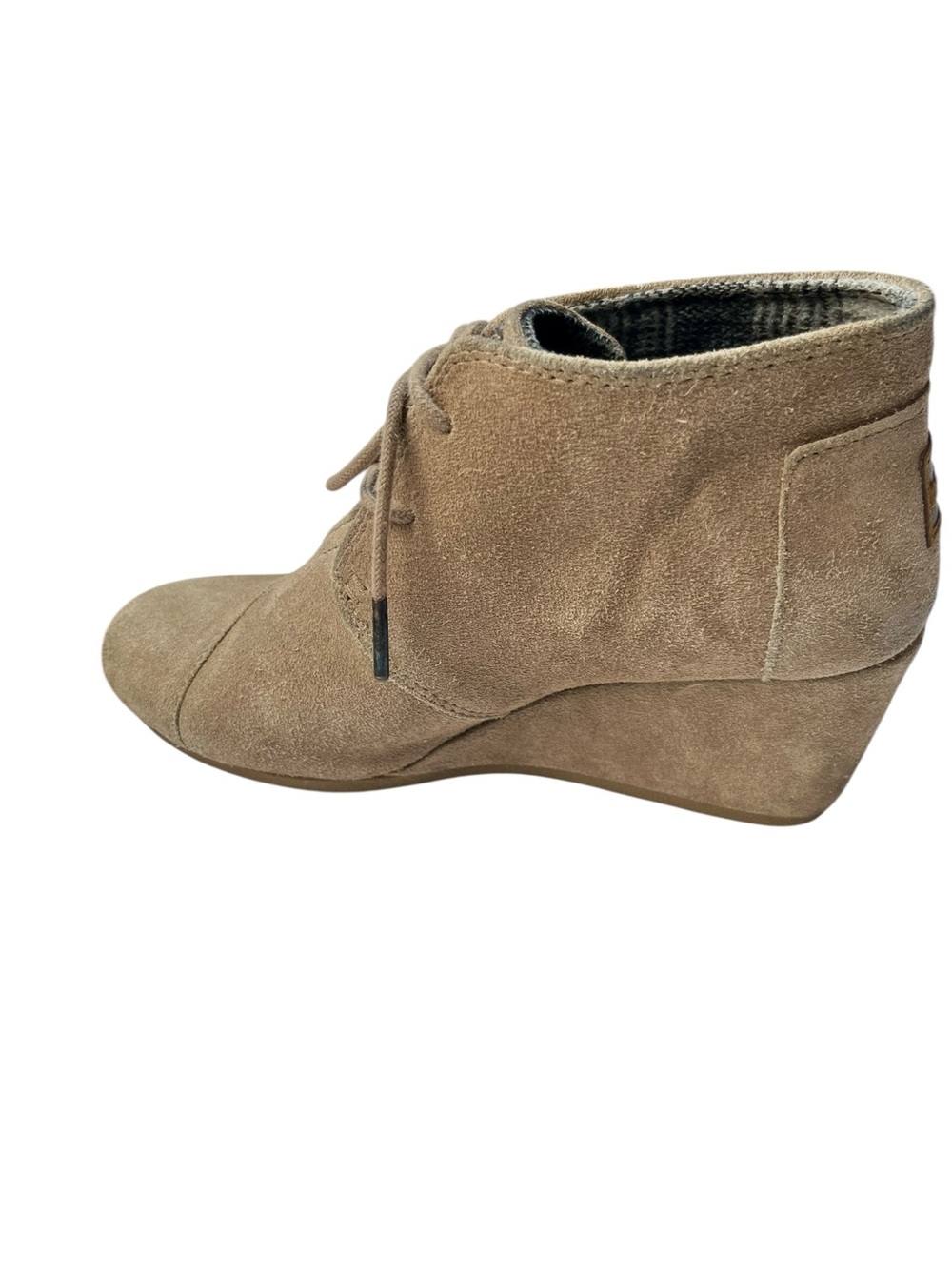 TOM’s Women's Taupe Lace-Up suede Wedge Ankle Boots size 8 W. - sku 2 - Picture 10 of 11